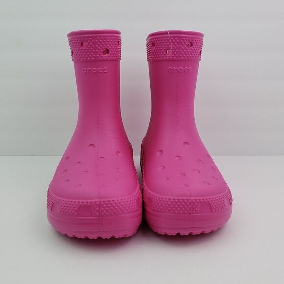Crocs Classic Boot Girls Size 3Y Pink Pull On Comfort Boots Shoes 208544-6UB - Picture 6 of 10